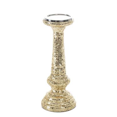 Świecznik dekoracyjny MELIA 12x31 Eurofirany złoty elegancki mozaikowa powierzchnia