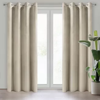 Zasłona gotowa na przelotkach ROSA 140x250 Design91 jasnobeżowy