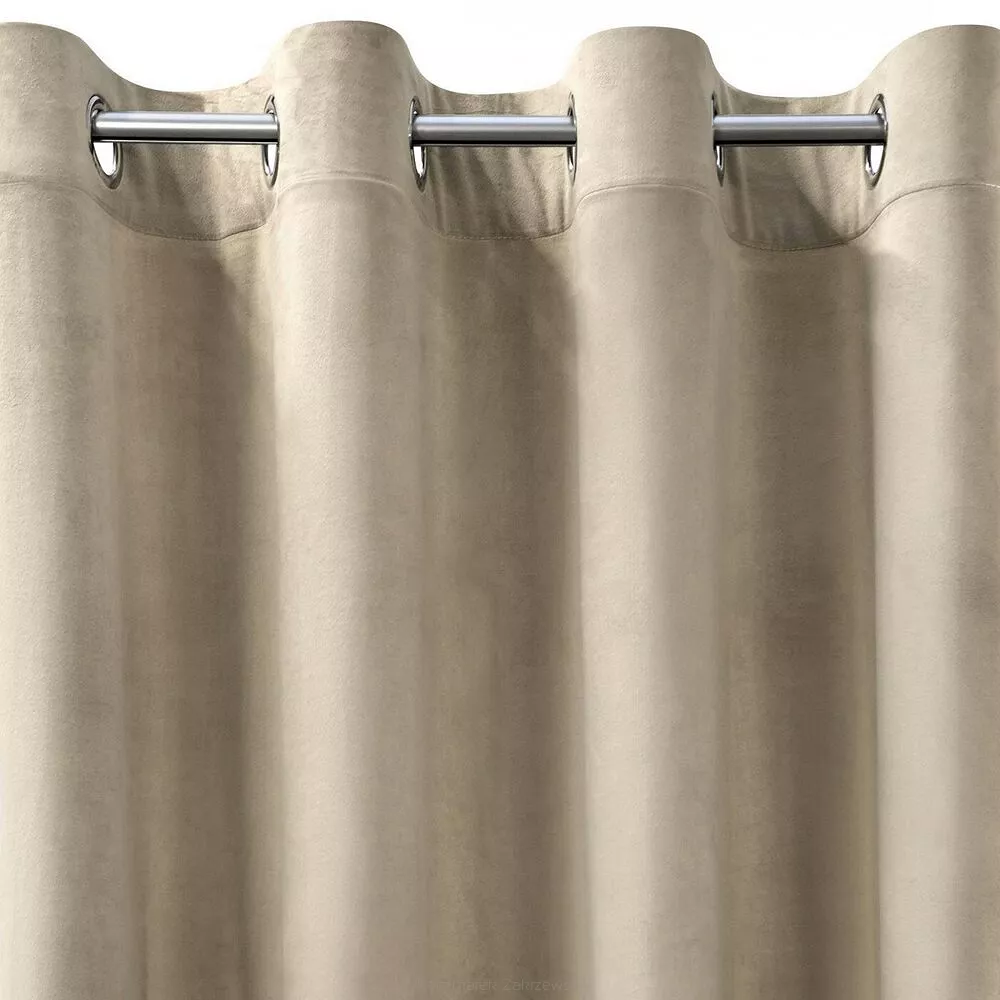 Zasłona gotowa na przelotkach ROSA 140x250 Design91 jasnobeżowy