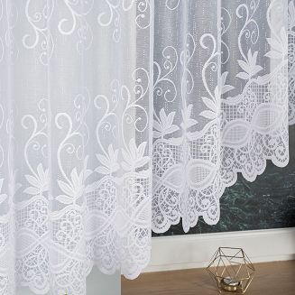 Firanka żakardowa gotowa na żabki JOWITA 400x150 biała