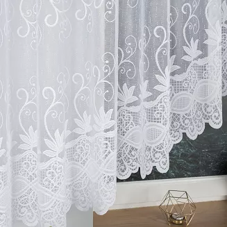 Firanka żakardowa gotowa na żabki JOWITA 400x150 biała