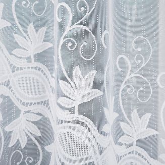 Firanka żakardowa gotowa na żabki JOWITA 400x150 biała