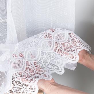 Firanka żakardowa gotowa na żabki JOWITA 400x150 biała