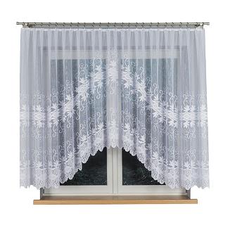 Firanka żakardowa gotowa na żabki JOWITA 400x150 biała