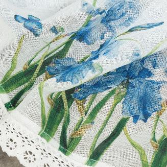 Firana gotowa na taśmie ALA 150x60 Eurofirany biały/niebieski