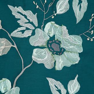 Pościel haftowana HAFT6 200x220 Eurofirany kwiaty turkusowa miętowa