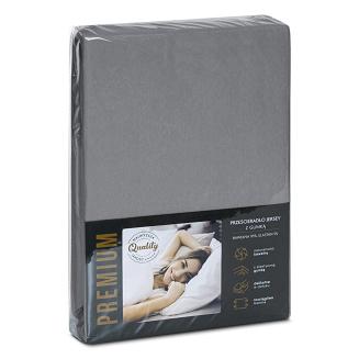 Prześcieradło satynowe z gumką JERS4 90x200x25 Eurofirany stalowy