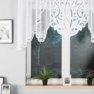 Firanka żakardowa gotowa na żabki POLA 300x100 biała