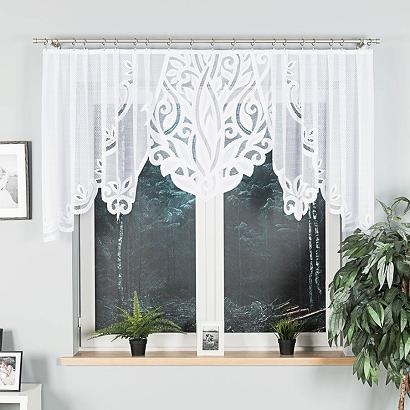 Firanka żakardowa gotowa na żabki POLA 300x100 biała