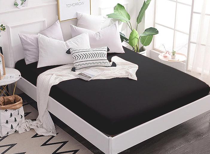 Prześcieradło jersey z gumką 180x200 czarne