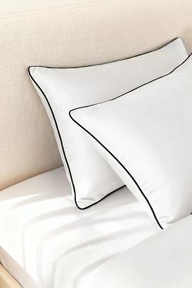 Poszewka bambusowa 50x70 biała z czarną bizą