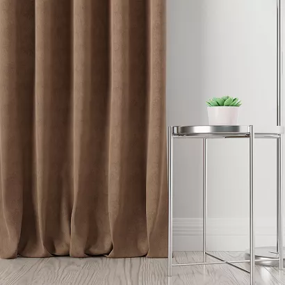 Zasłona gotowa na taśmie MILAS 140x260 ciepły brązowy