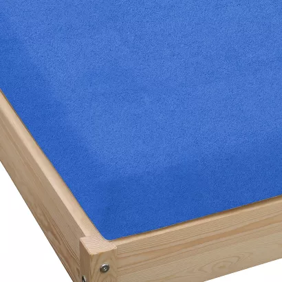 Prześcieradło frotte z gumką 140x200 chabrowy GRUBE