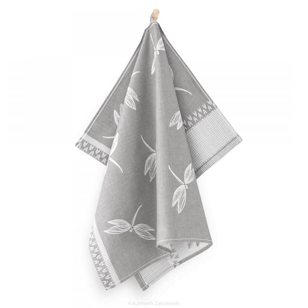 Ścierka kuchenna bawełna egipska 50x70 wzór Ważki szara