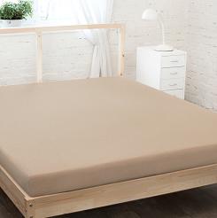 Prześcieradło jersey z gumką 160x200 ciemny beżowy