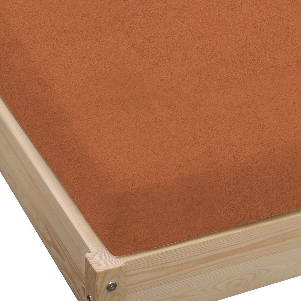 Prześcieradło frotte z gumką 120x200 rude GRUBE