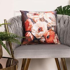 Poszewka dekoracyjna POPPY 40x40 welwetowa wielokolorowa maki