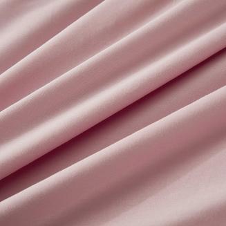 Pościel satyna bawełniana Queen Premium 220x200 pudrowa ze złotą lamówką