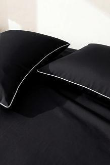 Poszewka bambusowa 50x60 czarna z białą bizą