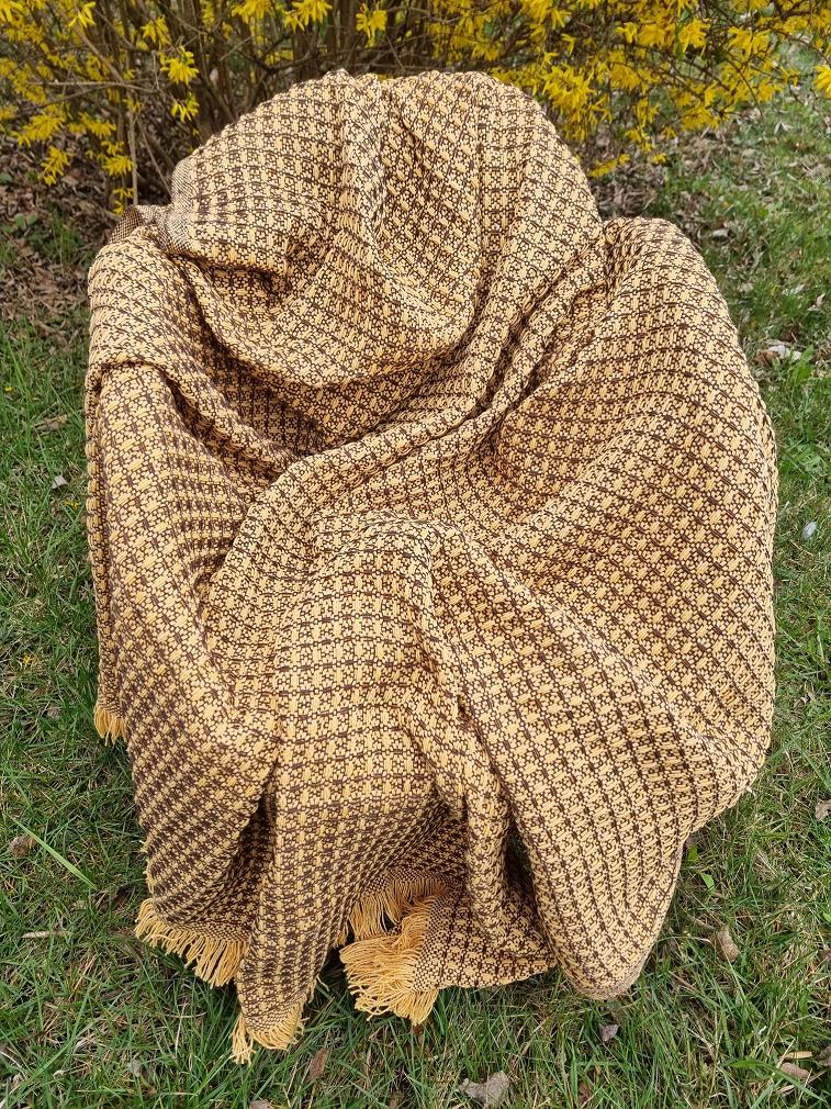 Komplet dekoracyjny narzuta 170x205 + 2x 60x170 gofra miodowy brązowy