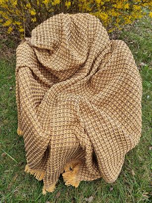 Komplet dekoracyjny narzuta 170x205 + 2x 60x170 gofra miodowy brązowy