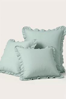 Poszewka do pościeli z falbanką RUFFY PREMIUM 40x40 szałwiowa