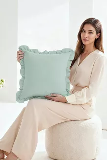 Poszewka do pościeli z falbanką RUFFY PREMIUM 40x40 szałwiowa