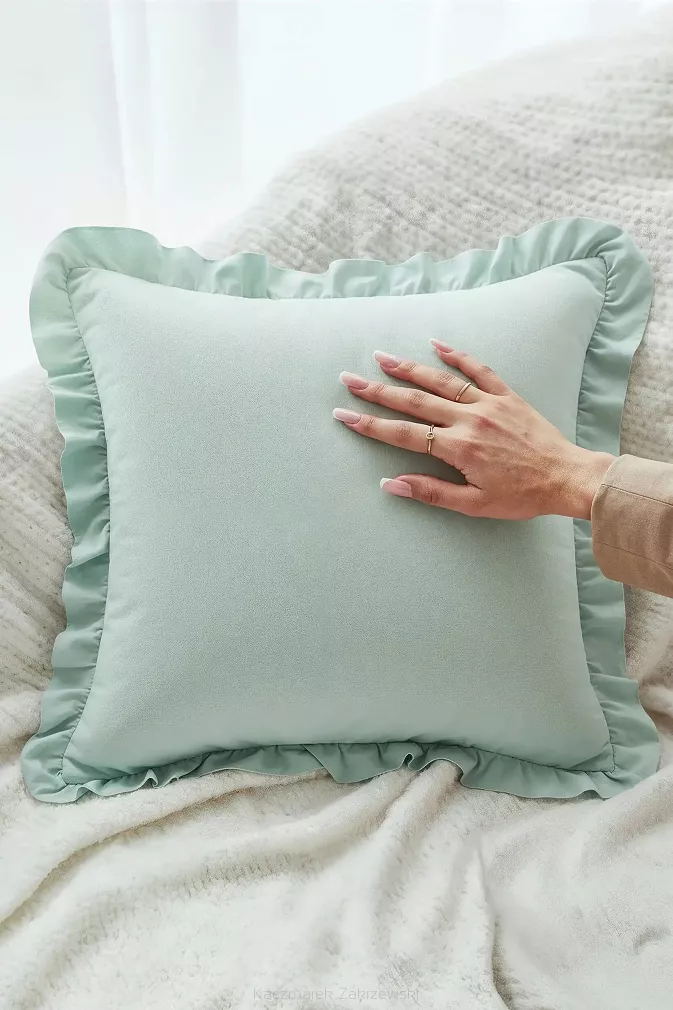 Poszewka do pościeli z falbanką RUFFY PREMIUM 40x40 szałwiowa