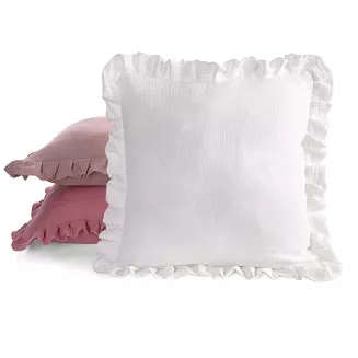 Poszewka dekoracyjna MUSLIN 45x45 Eurofirany różowy