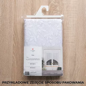 Firanka żakardowa gotowa na żabki ZUZANNA 300x160 biała