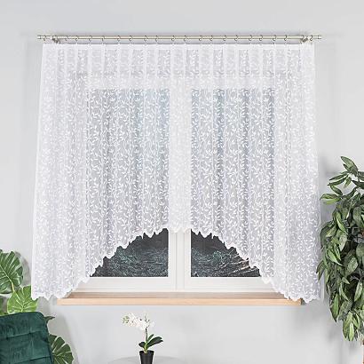 Firanka żakardowa gotowa na żabki ZUZANNA 300x160 biała