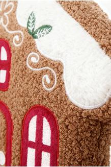 Poduszka dekoracyjna świąteczna z bukli 28x25 Domek z Piernika