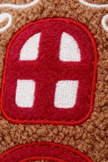 Poduszka dekoracyjna świąteczna z bukli 28x25 Domek z Piernika