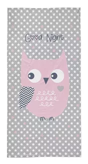 Ręcznik plażowy DESIGN 70x140 szary różowy sowa