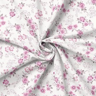 Piżama damska LUNA kod 668 różowa ecru w kwiatki rozpinana