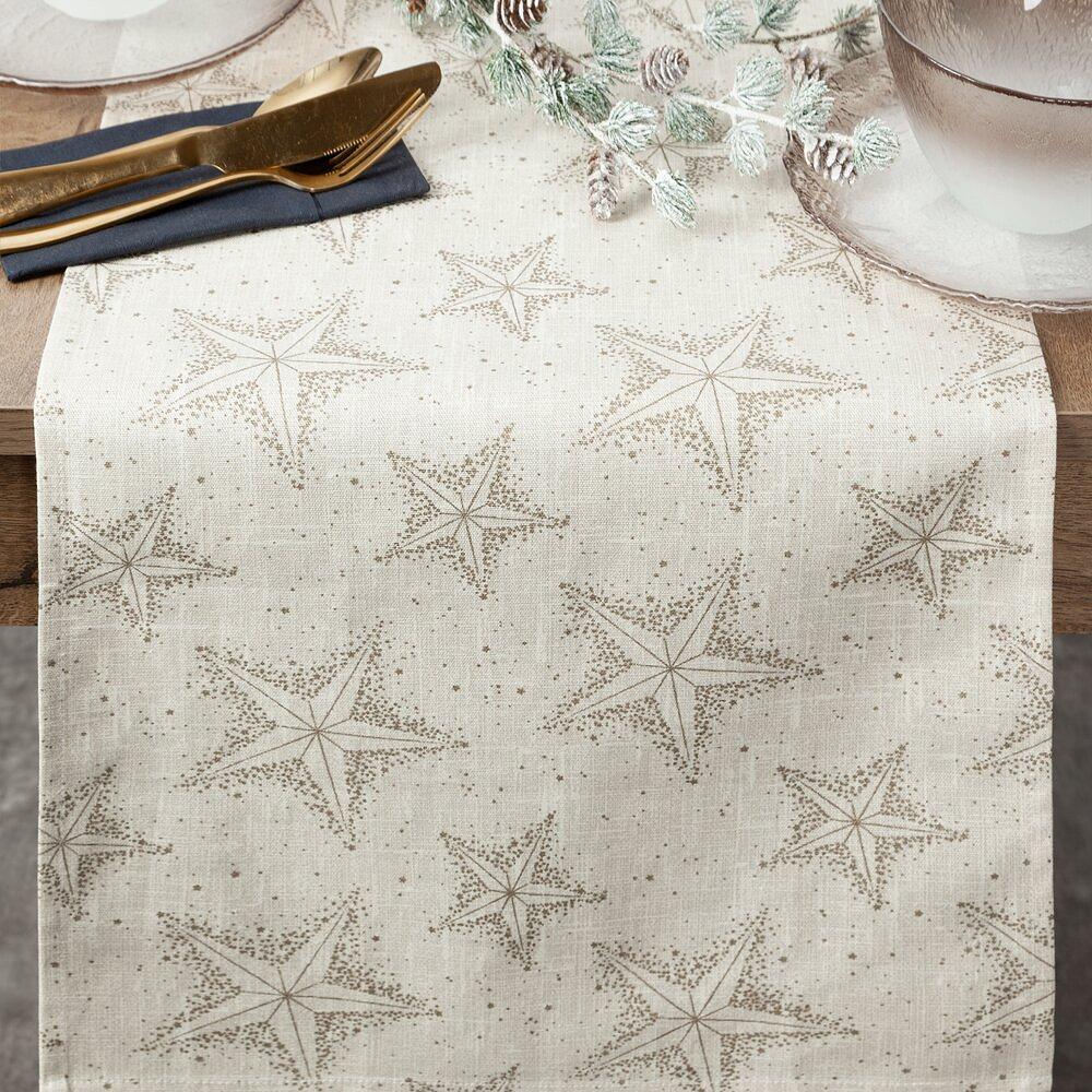 Obrus świąteczny WINTER 40x140 Eurofirany kremowy