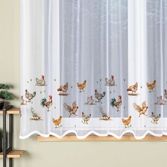 Firanka żakardowa gotowa na szelkach KURY 300x170 biała