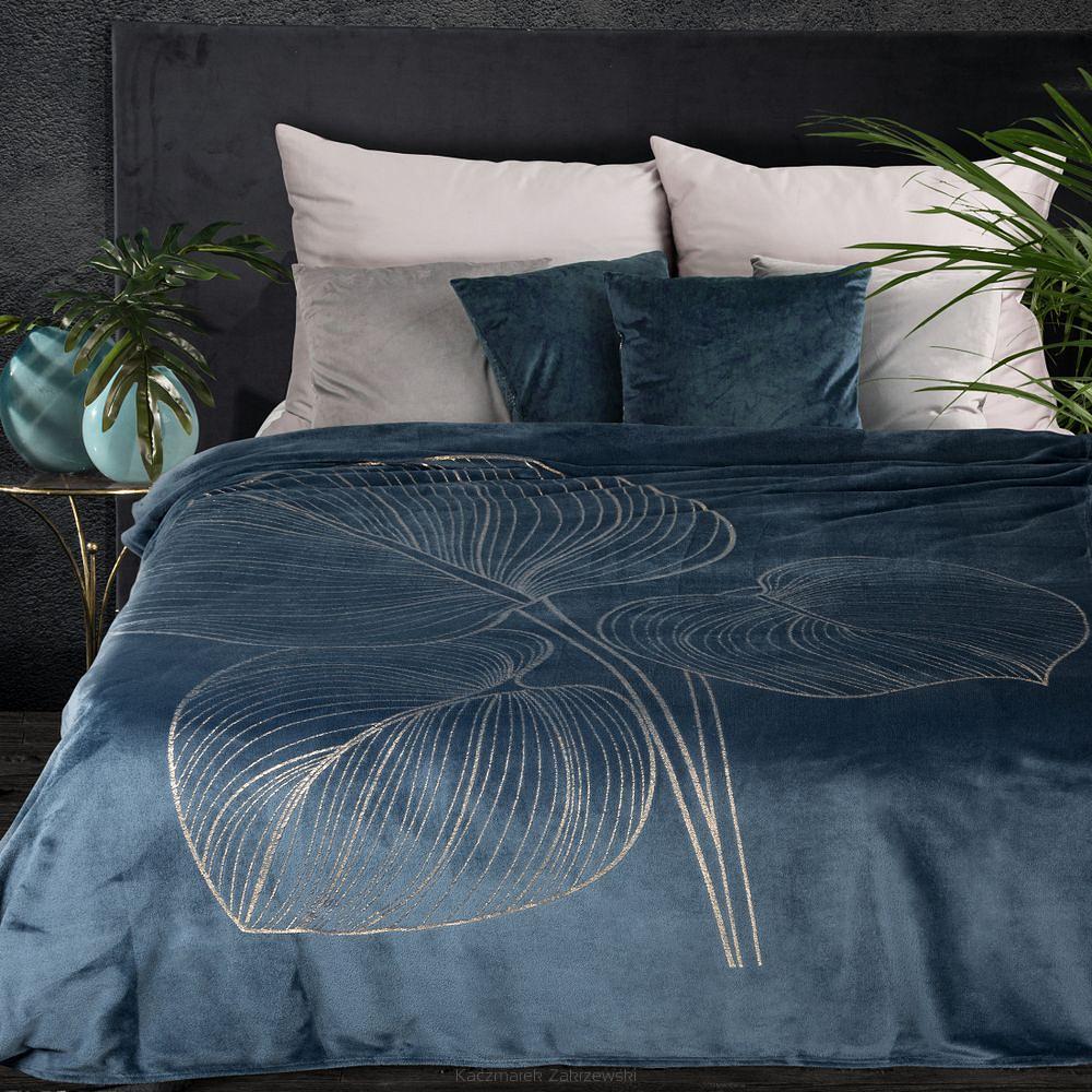 Koc narzuta BLANCA 150x200 Eurofirany granatowy/złoty