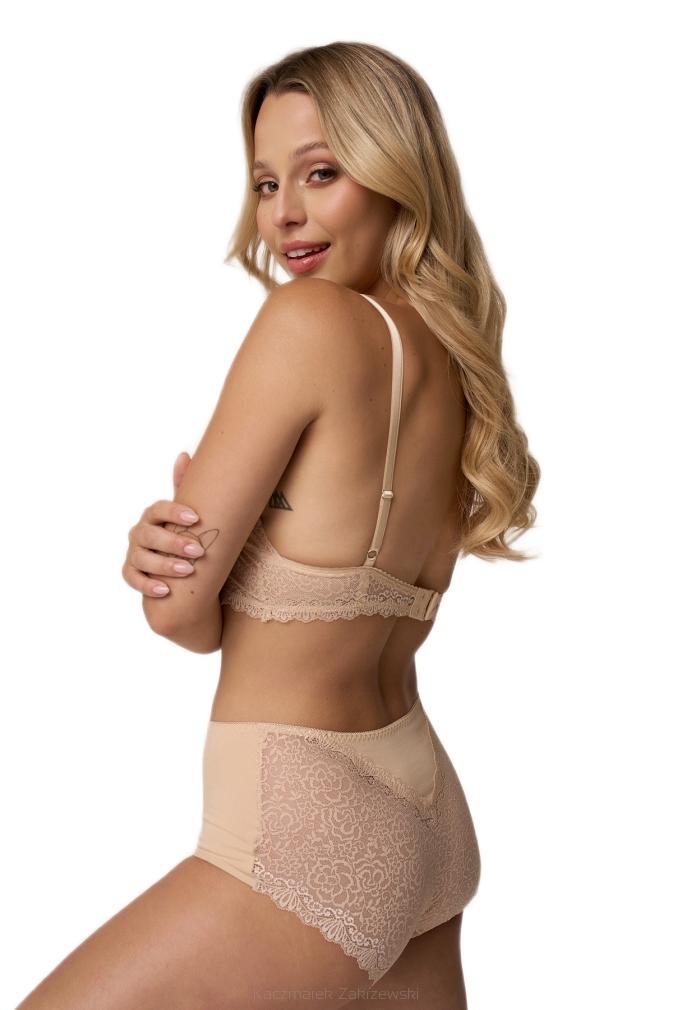Figi damskie z koronkowym tyłem 214 beżowe