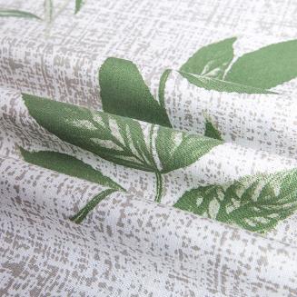 Pościel bawełniana SILE 160x200 biała szara w pudrowe kwiaty