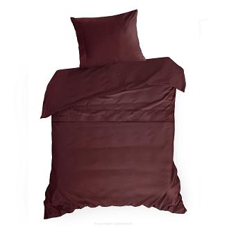 Pościel satynowa ELEGANT1H 160x200 Eva Minge Eurofirany bordowa z haftowanym logo