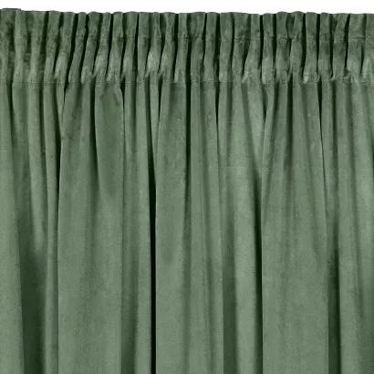 Zasłona gotowa na taśmie MELANIE 140x270 Eurofirany ciemnomiętowa