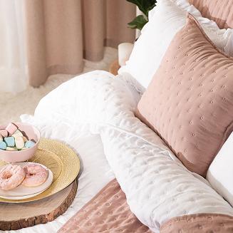 Narzuta dekoracyjna z falbaną WERONA 220x240 biała