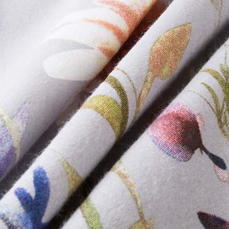 Pościel flanelowa FLANELOVE 180x200 kolorowa łąka kwiatów na szarym tle