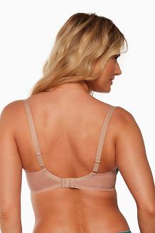 Biustonosz z koronką Full Cup Pia 1251 usztywniany turkusowy mokka