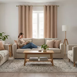 Zasłona gotowa na przelotkach MILAS 140x260 nude