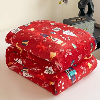 Świąteczny koc z mikrofibry 200x220 NUT CRACKER czerwony dziadki do orzechów