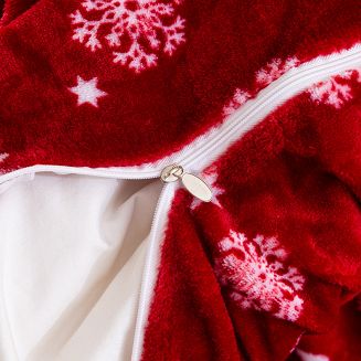 Pościel polarowa XmasCozy 160x200 welur świąteczna czerwona biała śnieżynki