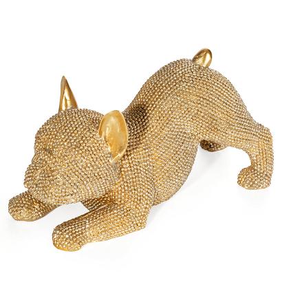 Figurka dekoracyjna ELDO 19X8X9 Eurofirany złoty pies buldog