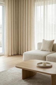 Beżowa Zasłona na Przelotkach 140x250 Dreamy Boucle